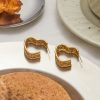Stainless steel heart-shaped earrings
