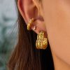 Stainless steel heart-shaped earrings