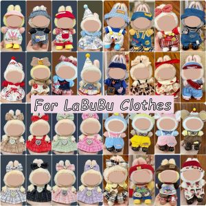 6.69inch for Labubu Clothes Set with 3 Outfits - 6.69inch La Bubu Doll Fashion Fisherman Hat, Sweater and Pants or Skirt Suit, Cute Play and Display Accessories